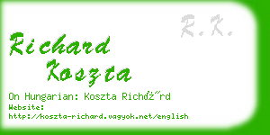 richard koszta business card
